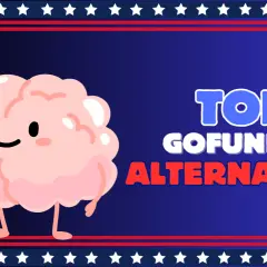 Cute brain with a lightbulb has an idea for top GoFundMe alternatives.