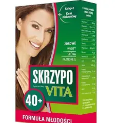 Skrzypowita 40+ z kolagenem i kwasem hialuronowym dla zdrowych włosów, skóry i paznokci. Formuła młodości.