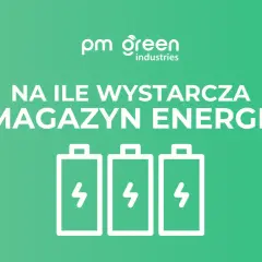 Na ile wystarczy magazyn energii 5 kW? Grafika z trzema ikonami baterii symbolizuje pytanie o pojemność magazynu energii.