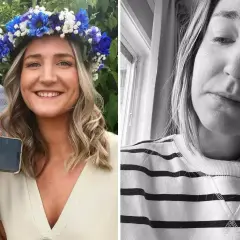 Fanni Days: Ett lyckligt par visar upp ett ultraljud. Till höger, en närbild av Fanni med tårar i ögonen.