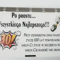 Po prostu... Wszystkiego Najlepszego!!! Wesołe życzenia na 30 urodziny z szampanem i liczbą 30.