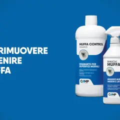 Soluzione per il trattamento muffa muri: due prodotti CAMP per risanare e rimuovere muffa, muschi e licheni da interni ed esterni.