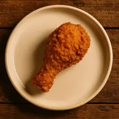 Chrupiący kurczak z KFC na talerzu. Zastanawiasz się nad frytki KFC kcal?