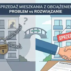 Zablokowane mieszkanie z "służebnością dożycia" na sprzedaż po lewej, po prawej udane transakcje i umowa sprzedaży.