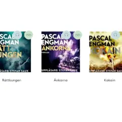 Böcker av Pascal Engman: Eldslandet, Rättkungen, Änkorna, Kokain och X.