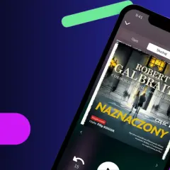 Aplikacja z audiobookiem "Naznaczony" Roberta Galbraith, część 1. Idealna do śledzenia kolejności książek z serii Cormoran Strike.