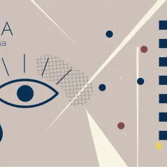 AURA migrenowa: oko z łzą, szachownica, kropki i linie. Abstrakcyjna grafika symbolizująca to, co to jest aura migrenowa.