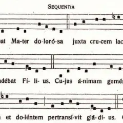 Stabat Mater Dolorosa, nuty z tekstem pieśni o Matce Bolesnej.