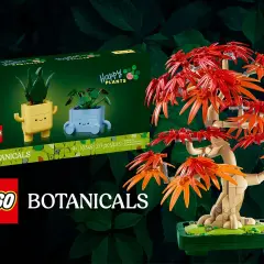 LEGO Botanicals: Zwei fröhliche Pflanzen-Sets und ein bunter Baum aus LEGO-Steinen. Happy plants für dein Zuhause!