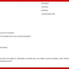 Objet : refus d'une mutation. Lettre recommandée pour une mutation police municipale.