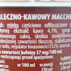 Czy cappuccino z Biedronki ma kofeinę? Tak, napój mleczno-kawowy Macchiato zawiera 37 mg kofeiny na 100 ml.
