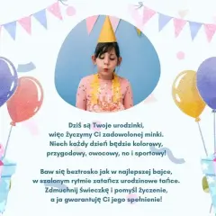 Urodzinowe życzenia dla dziewczynki: dmuchanie świeczek na torcie, balony i prezenty. Niech każdy dzień będzie kolorowy i pełen radości!