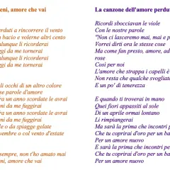 Testo di una canzone d'amore che parla di un amore che va e viene, con ricordi di promesse e la malinconia di un amore perduto.