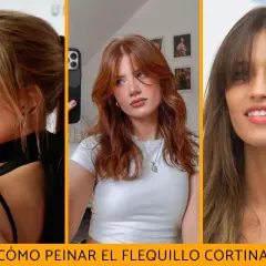Tres mujeres con estilos de cabello diferentes, todas luciendo un favorecedor flequillo cortina.