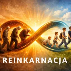Cykl życia od starości do dzieciństwa, symbolizujący samsarę i reinkarnację, przechodzi przez nieskończoność.