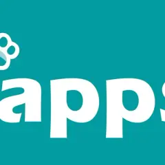 Logo Happs z łapą, symbolizujące naturalne produkty dla zwierząt.