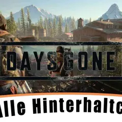 Deacon St. John im Spiel Days Gone, bereit für alle Hinterhaltcamps. Berge und eine verlassene Siedlung im Hintergrund.