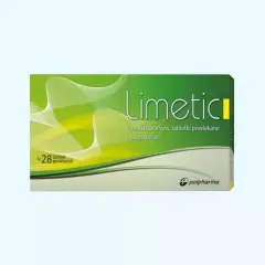 Opakowanie leku Limetic, zawierające 28 tabletek powlekanych.