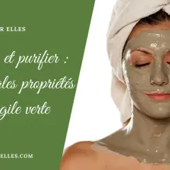 Une femme avec un masque d'argile verte sur le visage, profitant des bienfaits purifiants et absorbants de ce soin naturel.