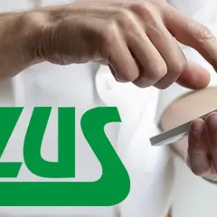 Dłonie korzystają z telefonu z logo ZUS. Może to być pomoc w przypadku całkowitej niezdolności do pracy.