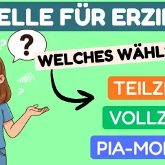 Verwirrte Person fragt: "Welches Modell wählst du?" für Erzieher: Teilzeit, Vollzeit oder PIA-Modell. Infos zum PIA-Ausbildung Gehalt netto gesucht.