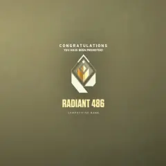 Awans do rangi Radiant 486 w Valorant! Gratulacje dla gracza, który osiągnął ten prestiżowy poziom w grze.