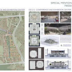 Projekt ICE 2.0 - Centrum Konferencyjno-Wystawiennicze, wyróżniony jako honorable mention po polsku.