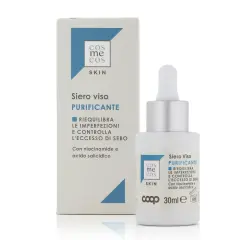 Siero viso purificante con niacinamide e zinco: a cosa serve? Aiuta a riequilibrare imperfezioni e sebo in eccesso.