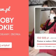 Pomagam.pl informuje o chorobach rzadkich. Na zdjęciu młoda osoba w fotelu, zbierane są środki na walkę z DMD.