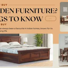 Beautiful solid wood material furniture, including a bed, sofa set, and dining set, showcased in a home setting.