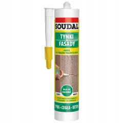 Soudal Tynki Fasady – biały akryl na zewnątrz, idealny do tradycyjnych tynków, cegły i betonu. Daje się malować.