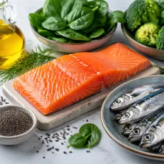 Salmone, sardine, noci, semi di chia e lino: un tripudio di omega 3 alimenti per una dieta sana.