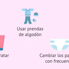 Consejos para el cuidado de la piel atópica en niños: cortar uñas, hidratar, usar algodón, baños tibios y cambiar pañales.