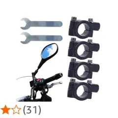 Kit per il montaggio di specchietti su moto: include chiavi e supporti specchietto moto neri.