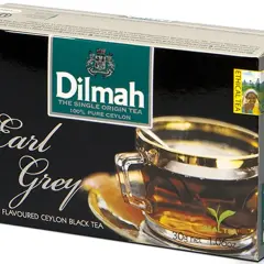 Pudełko herbaty Dilmah Earl Grey z 20 torebkami. Aromatyczna, ceylońska czarna herbata.