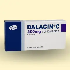 Opakowanie leku Dalacin C 300mg z klindamycyną. Informacje o dalacin c dawkowanie znajdziesz w ulotce.