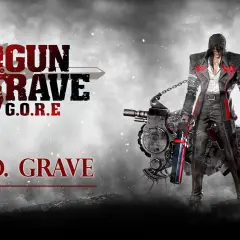O.D. Grave z gry Gungrave G.O.R.E, z charakterystycznym płaszczem i potężną bronią.