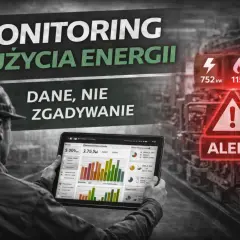Monitoring zużycia energii elektrycznej na tablecie. Wskaźniki mocy, gazu i wody, alert. Dane, nie zgadywanie.