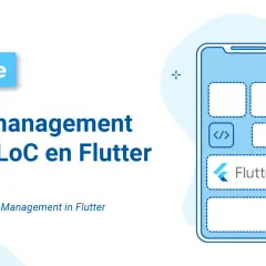 Illustration d'un développeur travaillant sur la **state management** dans une application mobile Flutter.