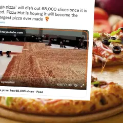 Pizza Hut jesz ile chcesz! Ogromna pizza z 68 tysiącami kawałków, największa na świecie.