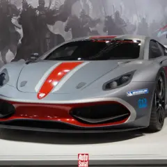 Arrinera Hussarya, sportowy samochód z polskimi barwami, na tle husarii.