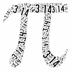 Symbol Pi utworzony z liczb 3.14.
