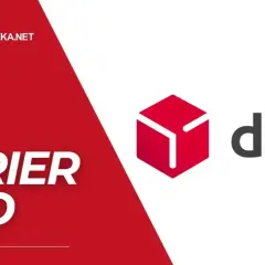 Chcesz wiedzieć, jak zdobyć numer do kuriera DPD? Zobacz logo DPD i napis "Kurier DPD" na czerwonym tle.
