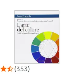 Copertina del libro "L'arte del colore" di Betty Edwards, con una ruota dei colori che illustra la teoria dei colori.