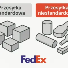 FedEx przesyłki międzynarodowe: standardowe paczki sześcienne vs. niestandardowe kształty.