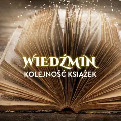 Otwarta, stara księga z napisem "Wiedźmin kolejność książek". Idealna dla fanów chcących poznać sagę od początku.