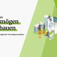 Geschäftsleute bauen Vermögen auf, wie reiche Menschen denken: mit Verträgen, Münzen und Gebäuden.