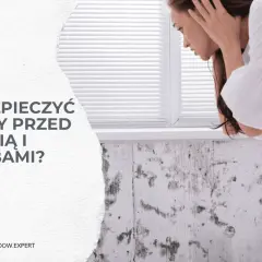 Kobieta z przerażeniem patrzy na zagrzybioną ścianę. Dowiedz się, jak zabezpieczyć ściany przed pleśnią i grzybami.