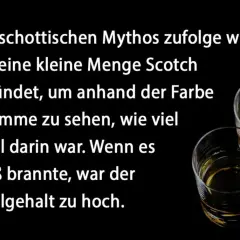 Schottischer Mythos: Scotch anzünden zur Alkoholbestimmung. Ein Tipp zum Welt Whisky Tag!