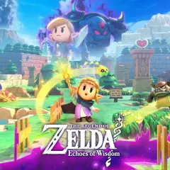 Link und Zelda im neuen Zelda: Echoes of Wisdom. Ein Oktorok, ein Moblin und ein dunkler Dämon bedrohen Hyrule.